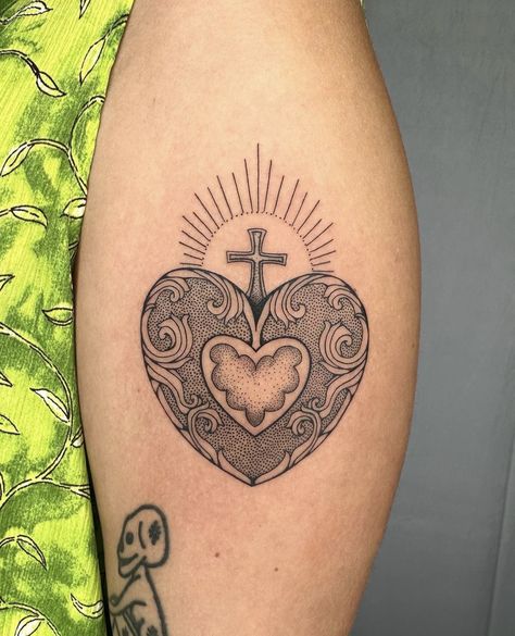 Original Art Tattoo, Immaculate Heart Tattoo, Mexican Style Tattoos, Mexican Heritage Tattoos, Mexican Inspired Tattoos, Sacred Heart Tattoo, Butterfly Neck Tattoo, Mexican Tattoo, Sacred Heart Tattoos