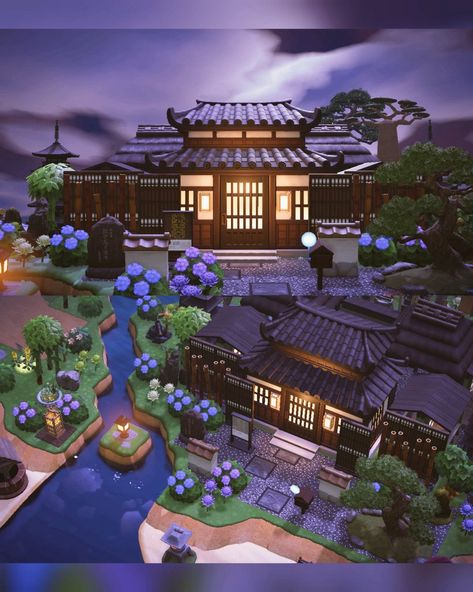 Acnh Rivendell, Castle Animal Crossing, Zen Garden Animal Crossing, Animal Crossing Japanese, 3ds Aesthetic, Acnh Zen Garden, Shrine Japanese, Japanese Entrance, Japanese Exterior