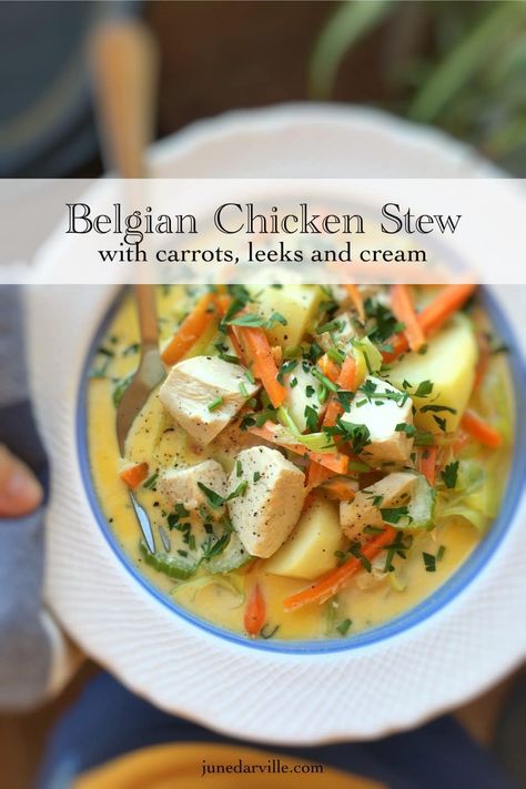 Belgium Food Recipes, Belgian Food Recipes, Waterzooi Recipe, Belgium Recipes, Belgian Recipes, Belgium Food, Belgian Cuisine, Staple Foods, Belgian Food