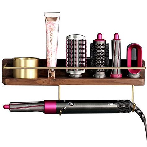 Hair Salon Storage, Salon Storage, Hair Curling Wand, Styler Hair, Hair Tool Organizer, Dyson Hair Dryer, Dyson Airwrap, Bathroom Gadgets, Tray Wood