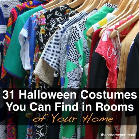 Looking for inexpensive, easy, and clever Halloween costume ideas? All you have to do is take a look around your home. Here is a thoughtful collection of 31 easy costume ideas, perfect for Halloween or a homemade costume party. Small Apartment Closet, Closet Organization Solutions, Selling Used Clothes, Closet Organisation, The Curated Closet, Quick Halloween Costumes, Amazing Closets, Closet Hacks Organizing, Curated Closet