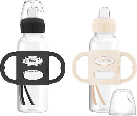 Perfect for transitioning from bottle to morning/night milk sippy! Easy for her little hands to hold so she can feed herself. WIN! Toddler Bottles, Dr Brown Bottles, Avent Bottles, Silicone Baby Bottles, Dr Brown, Dr Browns, Straw Bottle, Baby Drinks, Brown Bottles