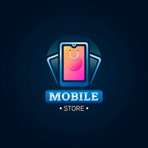 Mobile Store Logo, Store Logo Design, Logo D, Mobile Logo, Vector Gradient, Mobile Store, Store Logo, Good Instagram Captions, Logo Design Free