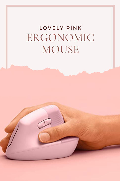 Lift yourself up: When the desk life gets you down, lift yourself up with Logitech Lift Vertical Ergonomic Mouse - a great fit for small to medium right hands. #prettymouses #computermouse #pinkmouse #ErgonomicMouse Logitech Lift, Ergonomic Mouse, Logitech, Wireless Bluetooth, Computer Mouse, Laptop, Desk, Pink