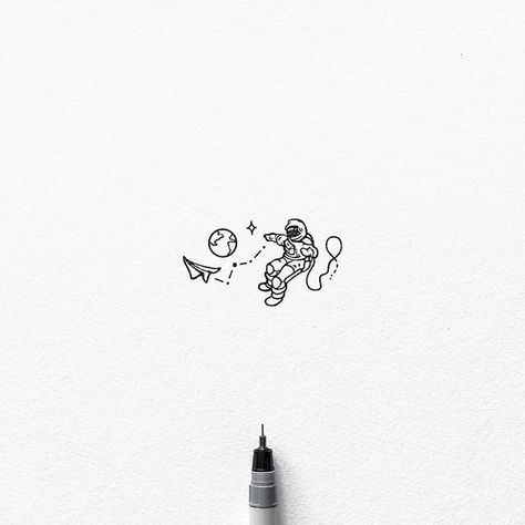 Email Illustration, Astronaut Drawing, Character Design Concept Art, Astronaut Tattoo, Planet Drawing, Space Drawings, Tattoo Inspiration Men, Black And White Illustrations, Geniale Tattoos