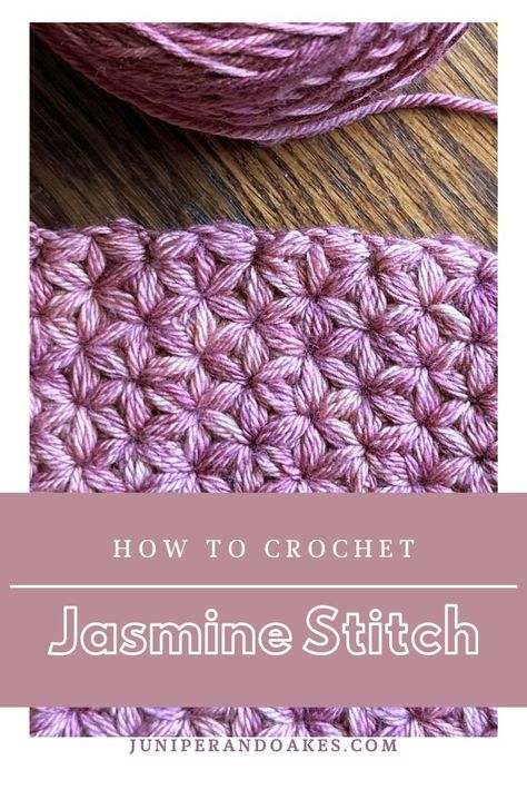 Jasmine Crochet Stitch Tutorial, Jasmine Stitch Crochet, Needlework Ideas, Stitches Pattern, Puff Stitch Crochet, Corner To Corner Crochet, Crochet Stitches For Blankets, Crochet Cable, Cozy Crochet