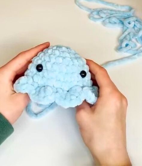 No Sew Crochet Octopus Crochet Plush Octopus, How To Crochet An Octopus, No See Crochet Amigurumi, Crochet No Sew Amigurumi Free Pattern, Octopus Amigurumi Free Pattern, Crochet Reversible Octopus, No Sew Crochet, Octopus Crochet Pattern, Popular Crochet