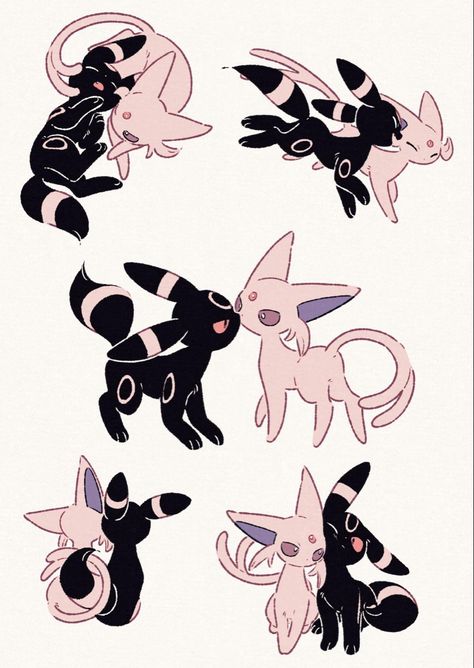 Umbreon Espeon Tattoo, Umbreon And Espeon Tattoo, Espeon Aesthetic, Espeon X Umbreon, Espeon Art, Espeon Tattoo, Umbreon Tattoo, Eevee Fanart, Umbreon Espeon