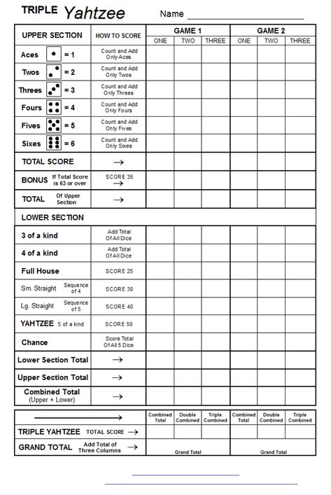 Free Printable Yahtzee Sheets | Learning Printable Yahtzee Rules, Yahtzee Score Card, Yahtzee Score Sheets, Yahtzee Game, Bingo Template, Foil Packet, Name Games, Most Popular Games, Crossword Puzzles