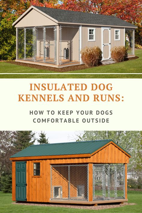 Backyard Dog Kennel Designs, Dog Shed Ideas Outdoor, Shed Converted To Dog House, Dog House Connected To House, Nice Dog Kennels Outside, Sheds For Dogs, Shed Into Dog House, Dogs Outside Ideas Backyards, Heated And Cooled Dog House