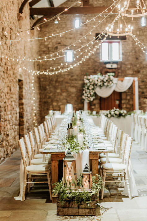 How gorgeous is this rustic table lay out for your Wedding Breakfast, using wooden trestle tables combined with elgant whites and greenery? #weddinginspo #weddingplanning #weddingtips #weddingbreakfaststyle Wedding Breakfast Tables, Long Farmhouse Wedding Table, Wooden Table White Runner, Rustic Table Setting White Table Cloth, Wooden Trestle Table Wedding, Wedding Farm Tables With Runners, Breakfast Table Set, Wooden Trestle Table, Trestle Tables