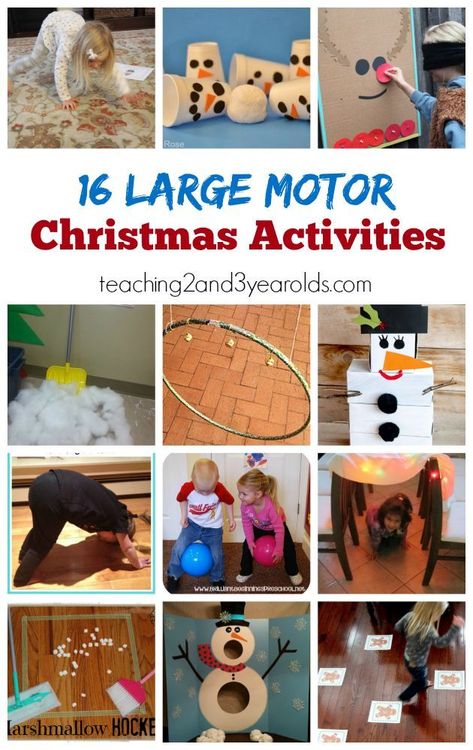 These Christmas large motor activities are fun and keep preschoolers' bodies moving! Would be fun for school or a party. Large Motor Activities, Christmas Activities For Toddlers, Sensory Input, Slp Activities, Nursery Activities, Gross Motor Activities, Daycare Ideas, 4 December, Winter Preschool