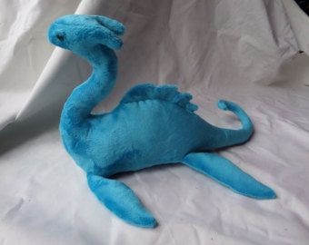 sea serpent amigurumi | Turquoise Plush Loch Ness Monster / Sea Dragon / Plesiosaur / Nessie ... Diy Sy, Custom Plush, Sea Serpent, Plushie Patterns, Loch Ness Monster, Sewing Stuffed Animals, Sea Dragon, Loch Ness, Kawaii Plush