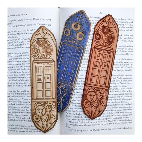 Dr. Who Wooden Bookmark Tardis Bookmark Time Lord Woodmark | Etsy Fantasy Bookmarks, Time Lord, Time Lords, Bookish Gifts, Dr Who, Sci Fi Fantasy, Jack Skellington, Book Accessories, Staining Wood