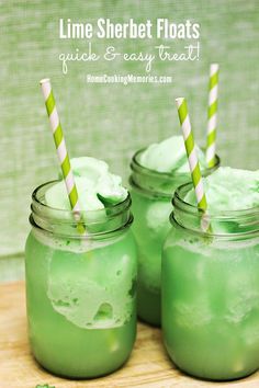 Lime Sherbet Floats (St Patrick's Day Floats) Sherbert Floats, Lime Sherbert, St Patricks Day Drinks, Lime Sherbet, St. Patrick’s Day, St Patricks Day Food, Saint Patties, St. Patricks Day, Jello Shots