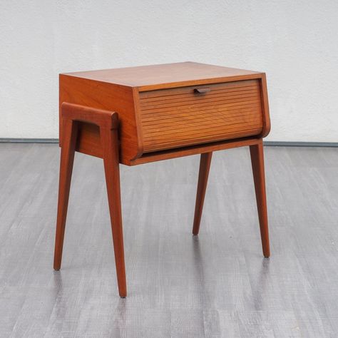 Teak Dresser, Midcentury Bedside Table, Teak Bedside Table, Flat Decor, Wooden Bedroom, Interior Design Guide, Scandinavian Interior Design, Scandinavian Interior, Mid Century Modern Furniture