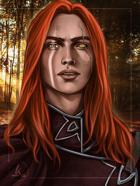 Lucien Vanserra Acotar Fanart, Sara J Maas, Court Of Dreams, Feyre And Rhysand, A Court Of Wings And Ruin, Acotar Series, Court Of Mist And Fury, Sarah J Maas Books, Long Red Hair