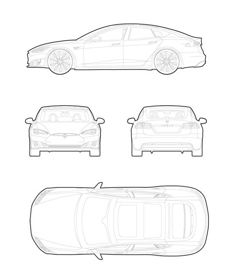 Car Elevation Architecture, Car Architecture Drawing, Car Cutout, Auto Vector, Car Architecture, Car Diagram, Car Vector Illustration, Car Top View, Cars Vector