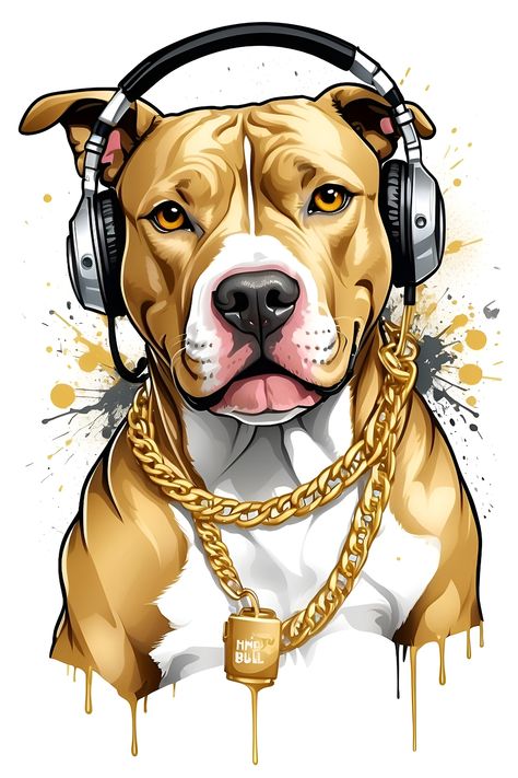 Pit Bull Drawing, Art Tshirt Design, Blue Roses Wallpaper, Pitbull Art, Splatter Art, Marvel Superhero Posters, Digital Art Gallery, Art Drawings Sketches Pencil, Hippie Costume