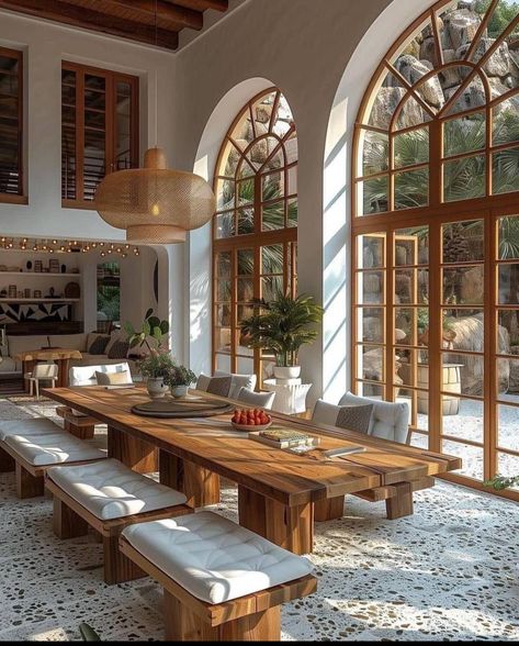 Spanish Villa Dining Room, Bali Interior, Sustainable Living Room, Spanish Hacienda, Dream Life House, Spanish Style Home, Dream Place, Living Room Decor Ideas, Dream House Rooms