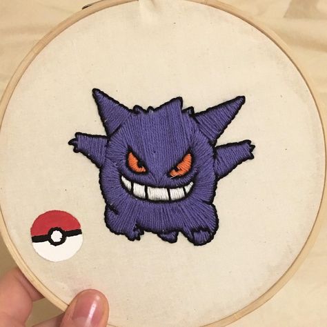 Pokemon Embroidery, Digital Embroidery Patterns, Embroidery Diy, Embroidered Art, Hand Embroidery Projects, Sewing Stitches, Cute Embroidery, Sewing Embroidery Designs, Hand Embroidery Art