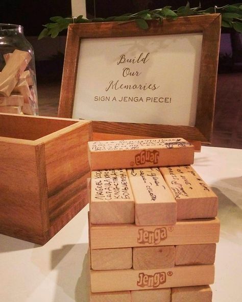 Board Games At Wedding Reception, Unique Wedding Table Ideas, Creative Bridal Shower Ideas, Wedding Ceremony Unity, Unique Wedding Receptions, Wedding Reception Fun, Brewery Wedding, Wedding Guest Book Unique, Daisy Wedding