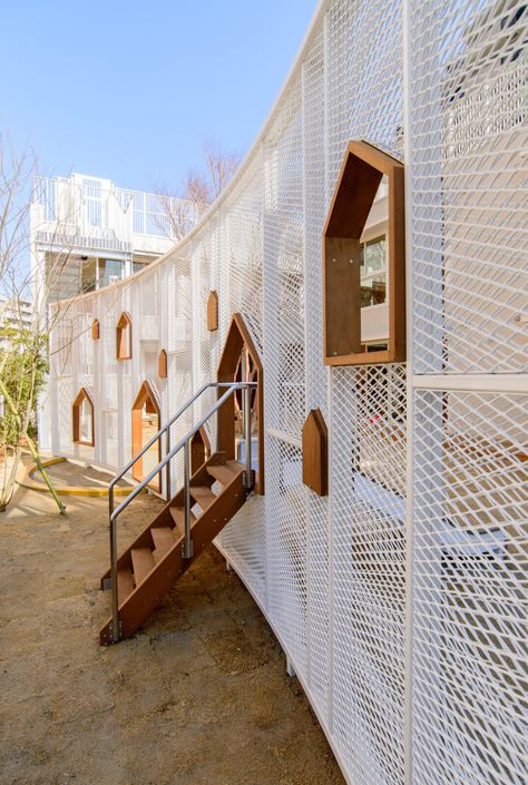 Koto Kameido Satellite Global Kids Tatekawaen ｜ STGK Inc. | Landscape Design – Creating a living human-scape Playgrounds Architecture, Urban Playground, Kindergarten Design, House Photography, Playground Design, Urban Furniture, Play Structure, Parking Design, Outdoor Playground