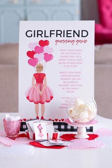 Alt text: The best Valentine's Day party ideas Galentines Party Printables, Galentines Party Teen, Galentines Party Adult, Galentines Party Invites, Galentines Party Game Ideas, Games For Galentine Party, Galentines Party Activities Women, Galentines Party Games For Adults, Teen Galentines Party Ideas