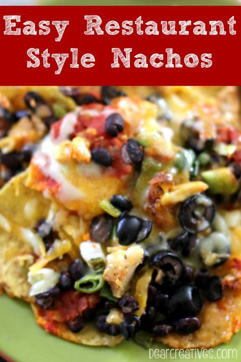 Easy Recipe Restaurant Style Nachos Chicken Nachos Recipe, Pre Cooked Chicken, Olive Relish, Chicken Nachos, Cook Chicken, Nachos Recipe, Cook Chicken Breast, Great Appetizers, Appetizer Dips