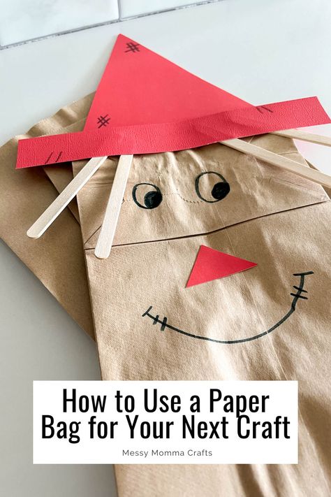 Get creative with your kids this fall by making an easy Paper Bag Scarecrow! This fun and all-ages DIY craft is a fantastic addition to your fall festivities, making it a perfect choice for a Halloween party idea. Enjoy crafting together with this hands-on fall project. Check out the full list of items needed at Messy Momma Crafts. Paper Bag Fall Crafts, Paper Bag Scarecrow Craft, Paper Bag Scarecrow, Easy Paper Bag, Scarecrow Craft, Scare Crow, Room Parent, How To Make A Paper Bag, Scarecrow Crafts