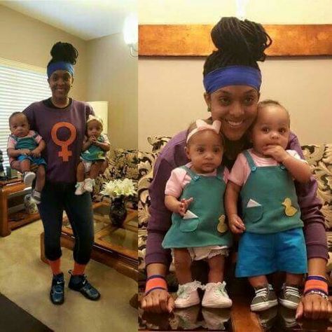 Rugrats: Phil & Lil. Mom Betty Twin Costumes, Twin Halloween, Twin Halloween Costumes, Clever Halloween, Clever Halloween Costumes, Twins 1st Birthdays, Costumes For Teens, Unique Halloween Costumes, Homemade Halloween