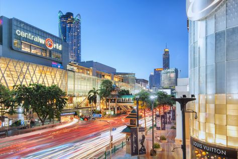 Central World, Bangkok, Thailand Central World, one of Southeast Asia’s most expansive malls, is part of Bangkok’s impressive collection of megamalls alongside Siam Paragon and Gaysorn Plaza. Escape the heat and spend the day here taking in seven floors of 50-plus eateries, 500 retail shops, 21 movie theaters, and more. Take a break from shopping and head to the seventh floor for Shibuya Honey Toast at After You Dessert Café (be prepared for a line). When you head back to the shops, 21 Movie, Things To Do In Bangkok, Bangkok Shopping, Siam Paragon, Honey Toast, Photo Editing Vsco, Movie Theaters, Hotel Motel, World One