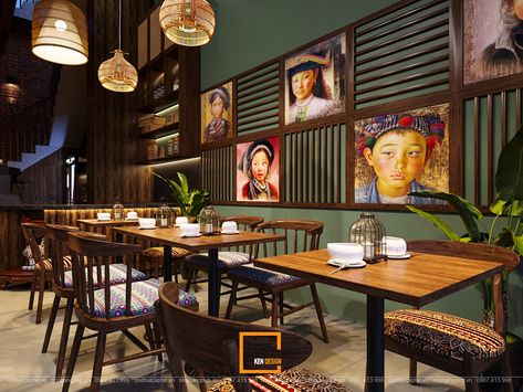 Thai Restaurant Design Interiors, Thai Restaurant Design, Chinese Cafe Design, Thai Interior Design, Asian Restaurant Design, Vietnam Restaurant, Chinese Cafe, Asian Cafe, Bistro Interior