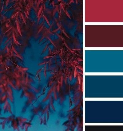 Jewel Tone Swatches, Dark Blue Complimentary Colors, Kaeya Color Pallet, Deep Red And Blue Color Palette, Deep Blue Color Scheme, Red And Cyan Color Palette, Red Color Palette Bedroom, Dark Blue And Red Color Palette, Color Schemes With Dark Blue