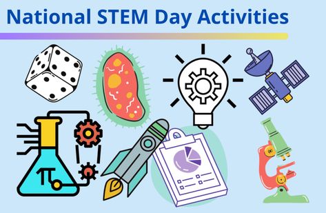 National STEM Day 2021 Activities - Create & Learn National Stem Day Activities, Chemistry Lab, Stem Activity, Chemistry Labs, Science Ideas, Service Learning, Activity Books, Stem Activities, Fun Events