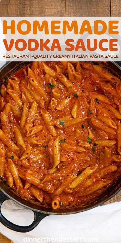 Sauce With Heavy Cream, Spaghetti Sauce Homemade, Homemade Pasta Recipes, Homemade Vodka, Homemade Vodka Sauce, Vodka Sauce Recipe, Vodka Sauce Pasta, Pasta Ideas, Sauce Spaghetti