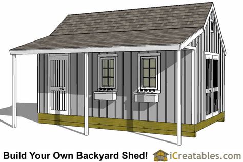 12x20 Shed Plans - Easy to Build Storage Shed Plans & Designs Shed Conversion Ideas, Garden Shed Plans, Small Shed, Diy Storage Shed Plans, Shed With Porch, Lean To Shed Plans, Wood Shed Plans, Lean To Shed, Shed Building Plans