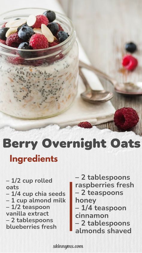 Try these Berry Overnight Oats with chia, almonds, and fresh berries the next time you want a nutrition-packed breakfast without any morning prep. Frozen Berry Overnight Oats, Berry Overnight Oats Healthy, Overnight Oats With Berries, Overnight Oats Berry, Mixed Berry Overnight Oats, Berry Overnight Oats, Overnight Oats With Chia, Chia Overnight Oats, Packed Breakfast