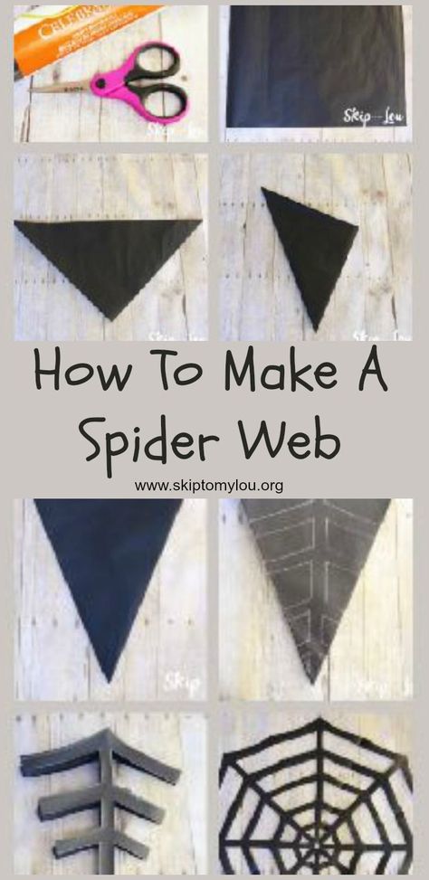 How to make a paper spider web! Easy step by step tutorial that makes for a fun activity with kids and cute Halloween decoration #halloween #spiderweb Paper Spider, Cute Halloween Decorations, Homemade Halloween Decorations, Halloween Arts And Crafts, Easy Halloween Decorations, Halloween Tags, Homemade Halloween, Spiderman Birthday, Halloween Diy Crafts