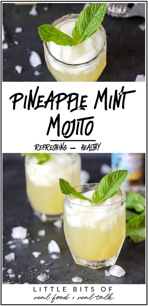 Pineapple Mojito, Mint Drink, Pineapple Mint, Healthy Cocktails, Mint Mojito, Strawberry Mint, Mojito Recipe, Cocktail Recipes Easy, Clip In Extensions