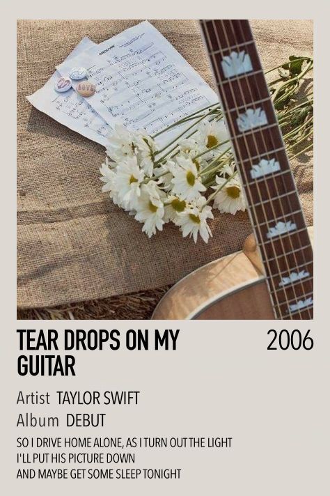 Songs Polaroid, Taylor Swift Song Polaroid, Taylor Swift Polaroid Poster, Polaroid Songs, Taylor Swift Polaroid, Song Polaroid, Teardrops On My Guitar, Taylor Swift Country, Taylor Swift Discography