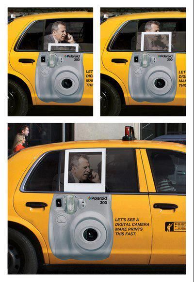 polaroid 300 Guerrilla Advertising, Guerrilla Marketing, Clever Advertising, 광고 디자인, Publicidad Creativa, Experiential Marketing, Street Marketing, Great Ads, Guerilla Marketing