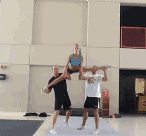 This girl proves that the highest of highs can come after the lowest of lows. | 13 Mighty Spirited Cheer Stunts Cool Cheer Stunts, Cheerleading Stunts, Cheer Leading, Cheerleading Stunt, Toe Touches, Cheer Shoes, Sports Meet, Cheer Stuff, Gymnastics Videos