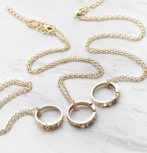 Set Of 3 Gold Necklaces - Trio / Triplets / Best Friends  - Gift Boxed  | eBay Best Friend Rings, Trio Necklace, Three Necklaces, Friend Rings, Sister Jewelry, Best Friend Jewelry, Three Friends, Birthday Gifts For Best Friend, Friend Necklaces