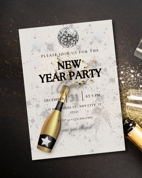 🌟✨ Embrace the Elegance: Our Fancy Beige New Year's Invitation is the epitome of sophistication. 🍾✉️ Set the tone for a glamorous celebration with this chic design. Customize and make it yours! #NewYearInvitation #ElegantCelebration #BeigeTheme Aesthetic Invitation, New Year's Eve Celebrations, New Year Celebration, Eve Parties, New Years Eve Party, White Aesthetic, Chic Design, New Year's, New Years Eve