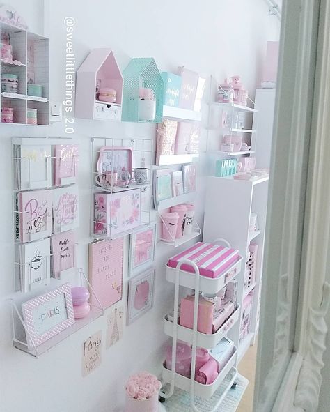 Pink Craft Room Ideas, Sheshed Ideas Interior, Pink Craft Room, She Shed Decorating Ideas, Craft Room Ideas, Craft Room Organization Diy, Room Pics, Girly Room Decor, Closet Renovation