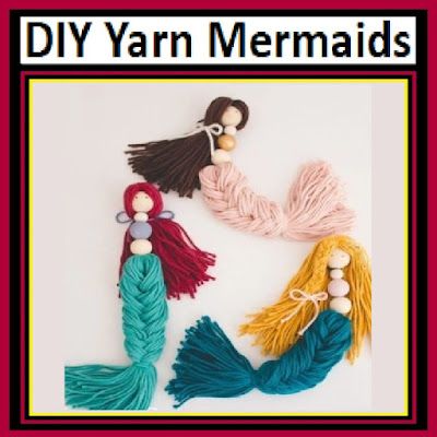 DIY Yarn Mermaids Made From Dollar Tree Supplies Dollar Tree Yarn, Yarn Mermaid, Key Cover Crochet, Christmas In July Crafts, Big Kid Crafts, Succulent Garden Design, Diy Home Accessories, Physical Activities For Kids, Star Ornaments