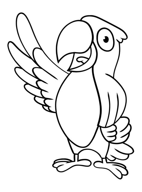 Parrots - Lol Coloring Pages Parrot Outline Drawing, Parrot Outline, Parrot Coloring Page, Parrot Cake, Parrot Cartoon, Bible Memorization, Fall Leaves Coloring Pages, Lol Coloring Pages, Lol Coloring