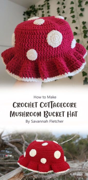 Magical Mushroom Hat: Free Crochet Pattern & Tutorial Ideas - Carolinamontoni.com Mushroom Bucket Hat Crochet Pattern, Crochet Mushroom Backpack Pattern Free, Mushroom Crochet Bucket Hat, Mushroom Crochet Hat Pattern Free, Dinosaur Bucket Hat Crochet, Crochet Mushroom Beanie Pattern Free, Crocheted Mushroom Hat, Crochet Party Hat Free Pattern, Mushroom Crochet Beanie