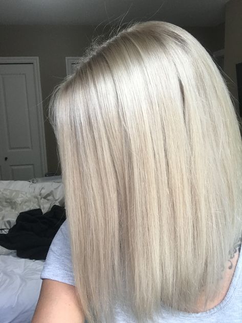 My hair before had about 2 inches of my natural level 9 blonde. And my ends were a level 10 light blonde. So this is the end result using the wella 10 NG colour charm toner. Very happy with the results. I’m wanting to take a break from using lighter on my hair so this was perfect for me. I used 10 Vol developer. Level 10 Hair Color, Level 10 Hair, Level 9 Blonde, Blonde Hair Levels, Levels Of Hair Color, Natural Ash Blonde Hair, Neutral Blonde Hair, Light Ash Blonde Hair, Toner For Blonde Hair